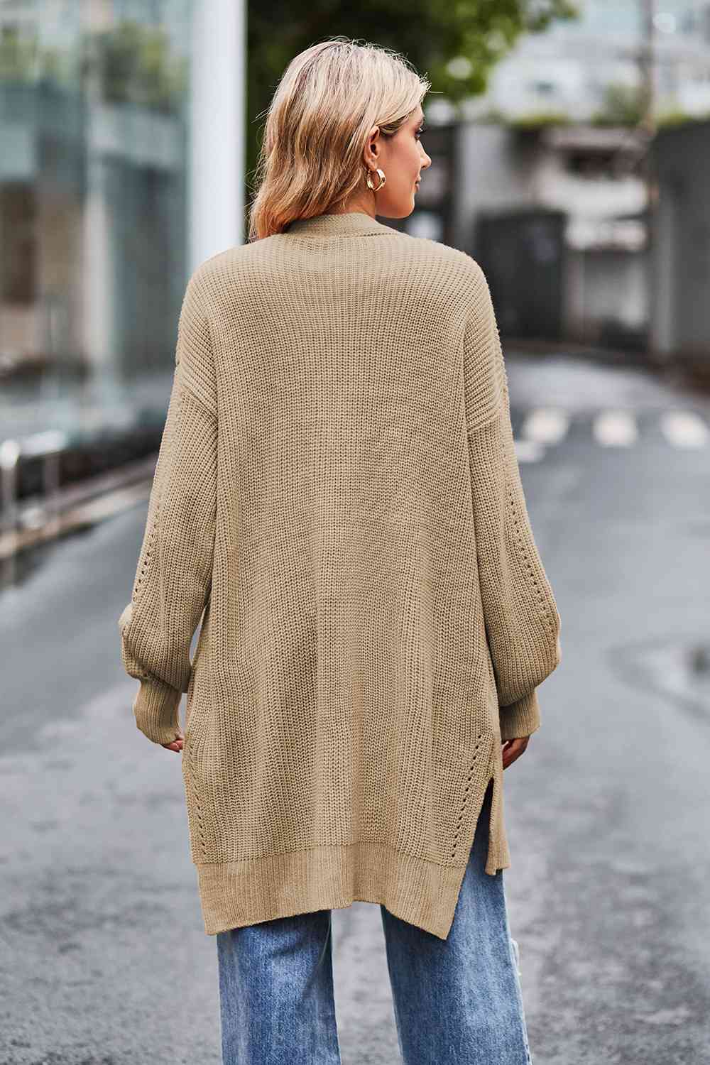 Saskia Open Front Dropped Shoulder Longline Cardigan