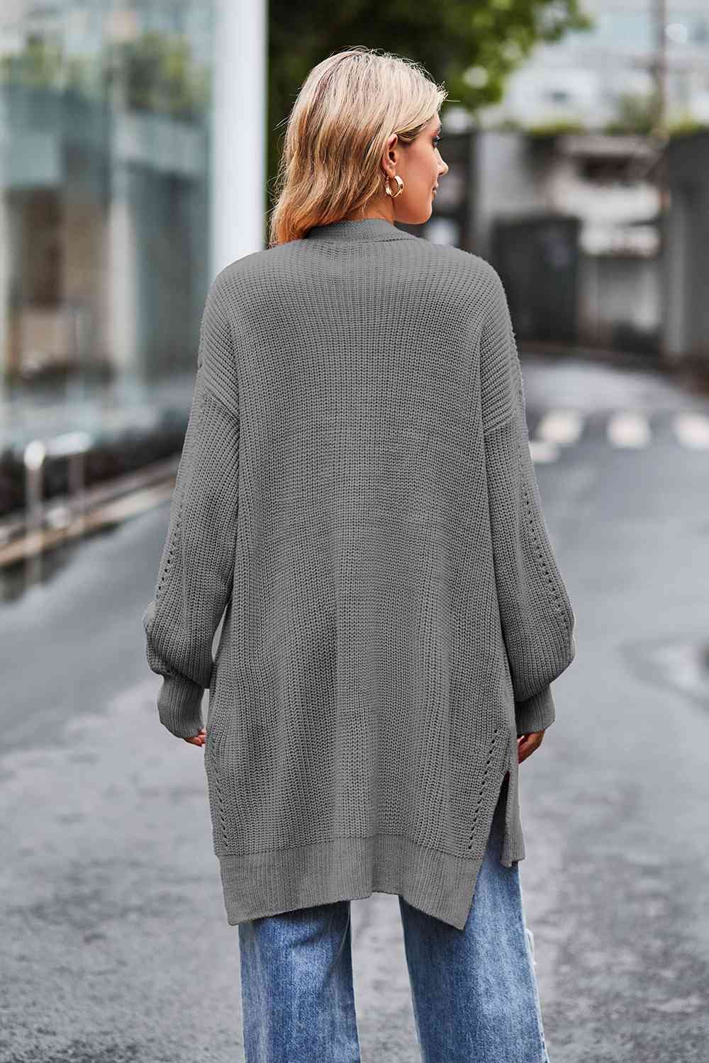 Saskia Open Front Dropped Shoulder Longline Cardigan