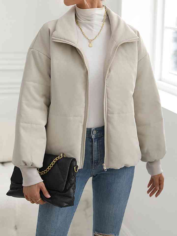 Renata Zip-Up Drop Shoulder Puffer Jacket