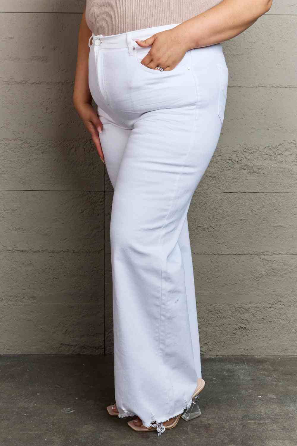 Eira High Waist Wide Leg Jeans in White