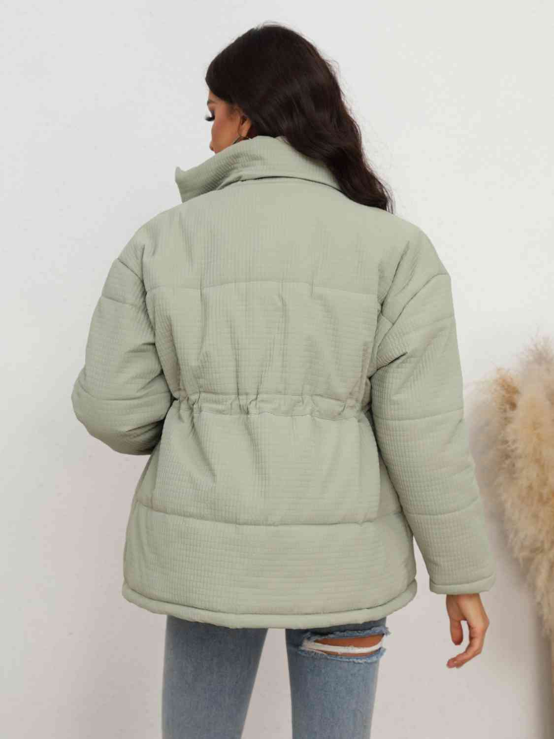 Katia Drawstring Waist Zip-Up Puffer Jacket