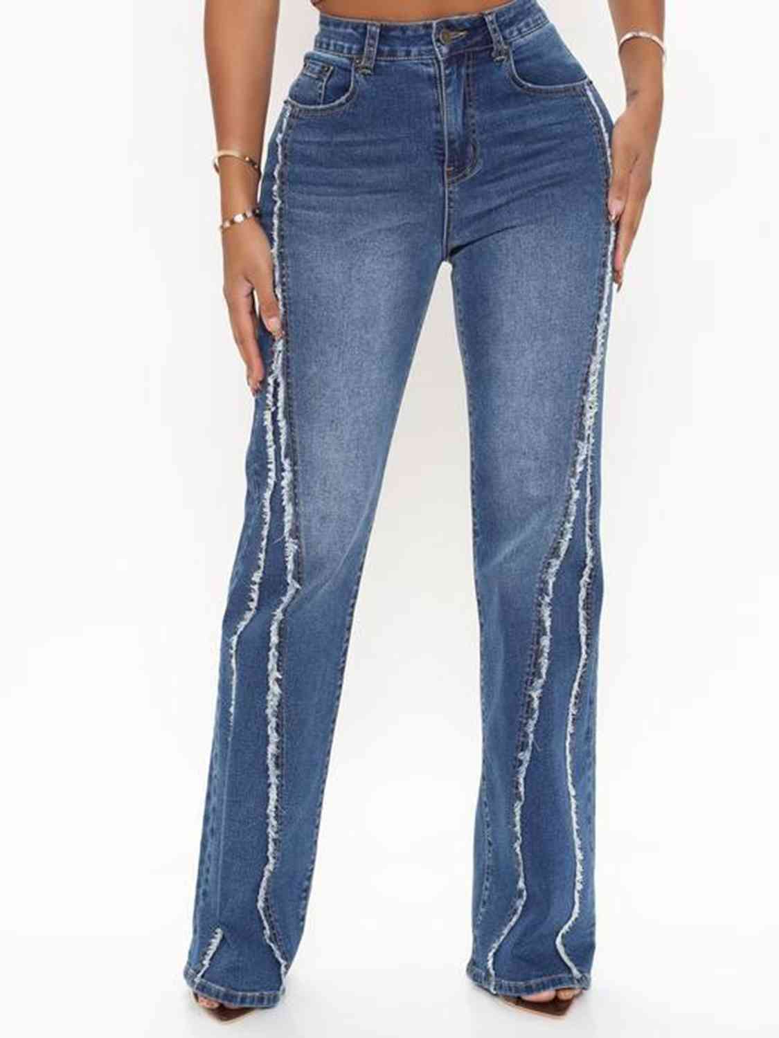 Raven Raw Hem High Waist Jeans