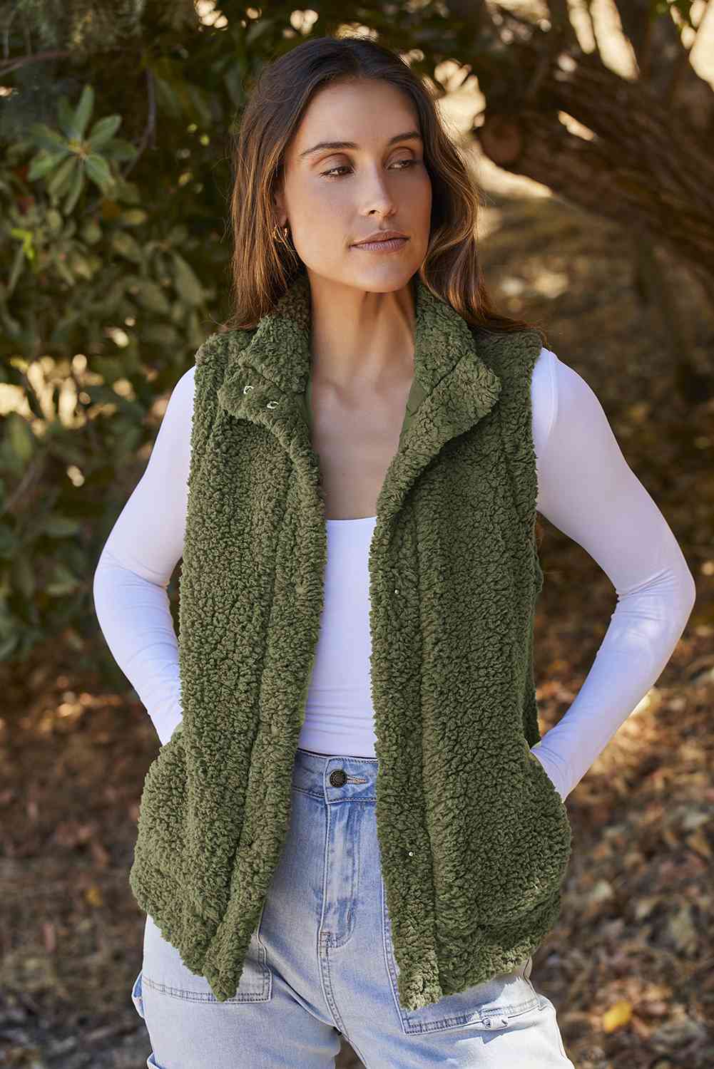 Aline Snap Down Vest with Pockets