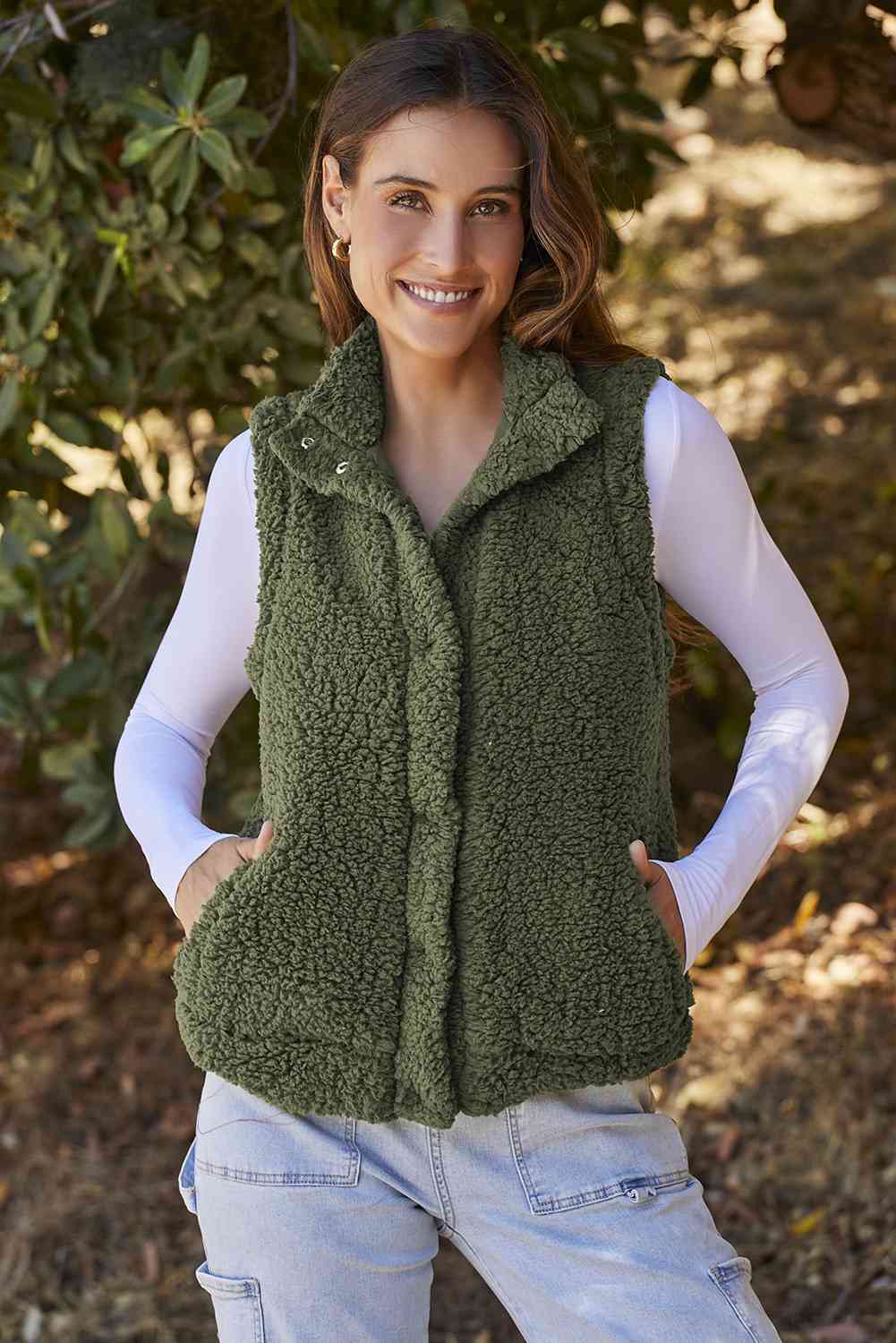 Aline Snap Down Vest with Pockets