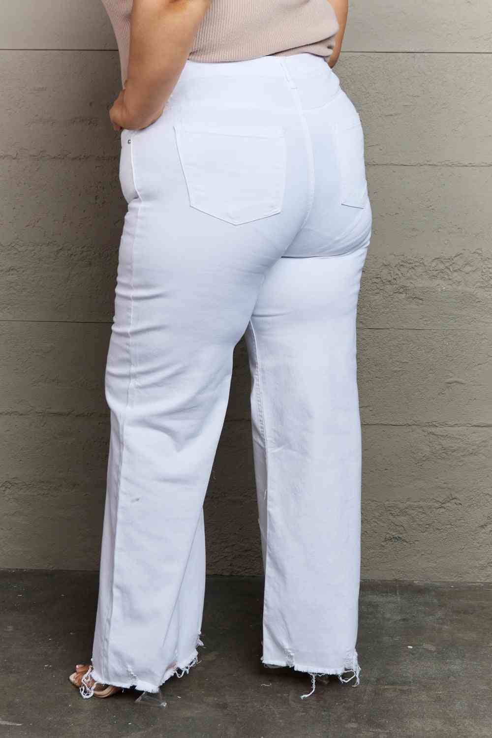 Eira High Waist Wide Leg Jeans in White